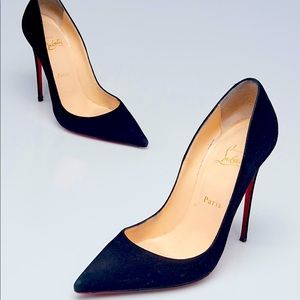 Pigalle Follies 100 Veau Velours by Christian Louboutin in BK 01 black suede sz9